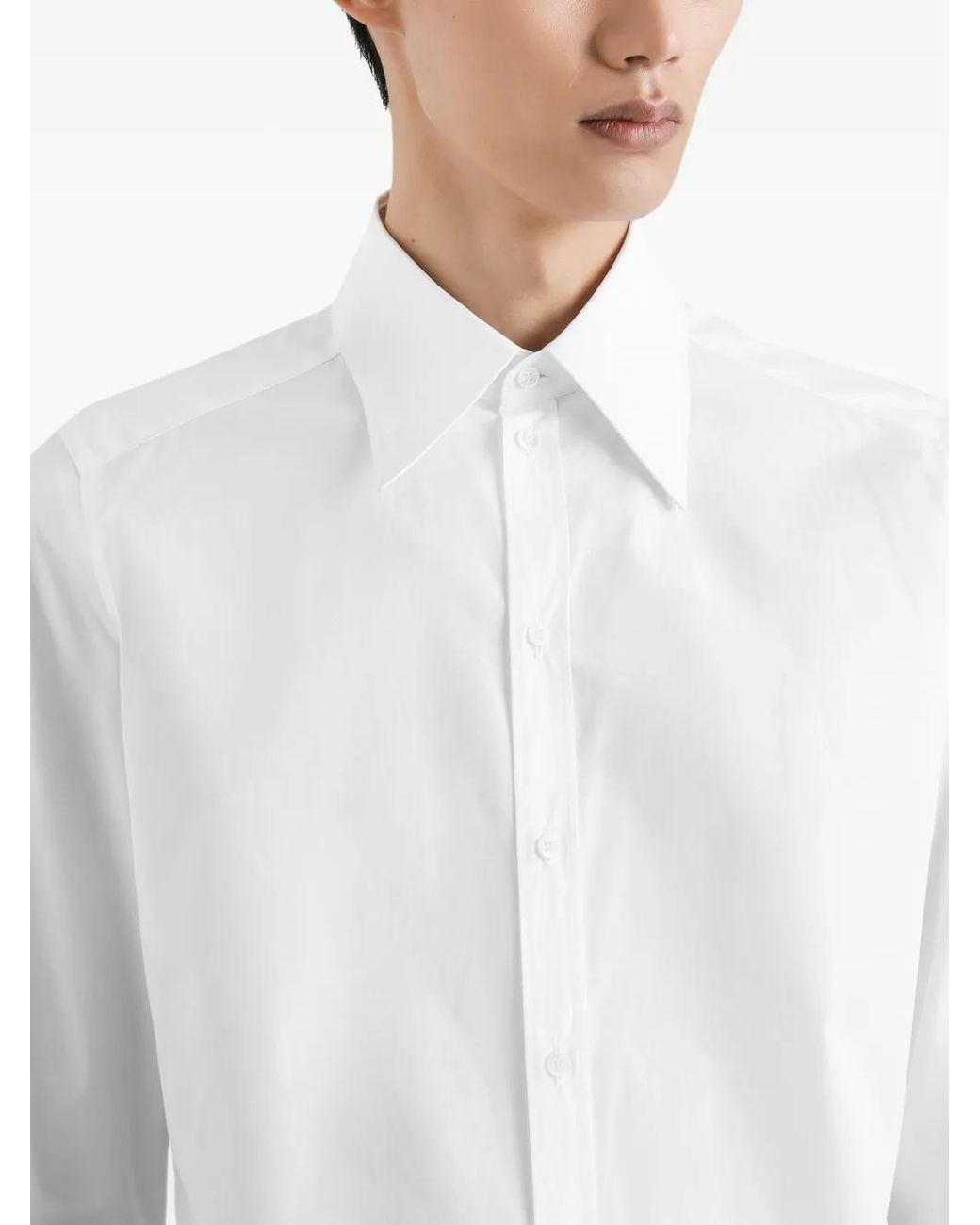 Dolce & Gabbana White Long-Sleeve Button-Down Shirt for men
