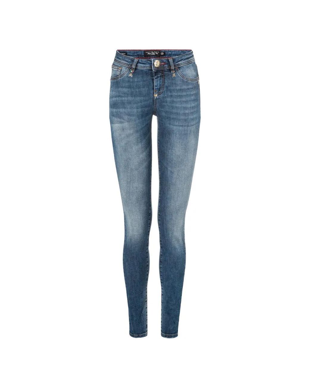 Philipp Plein Blue Logo-Detail Jeans