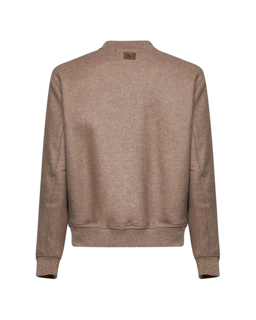 Etro Brown Pegaso-Logo Wool Bomber Jacket for men