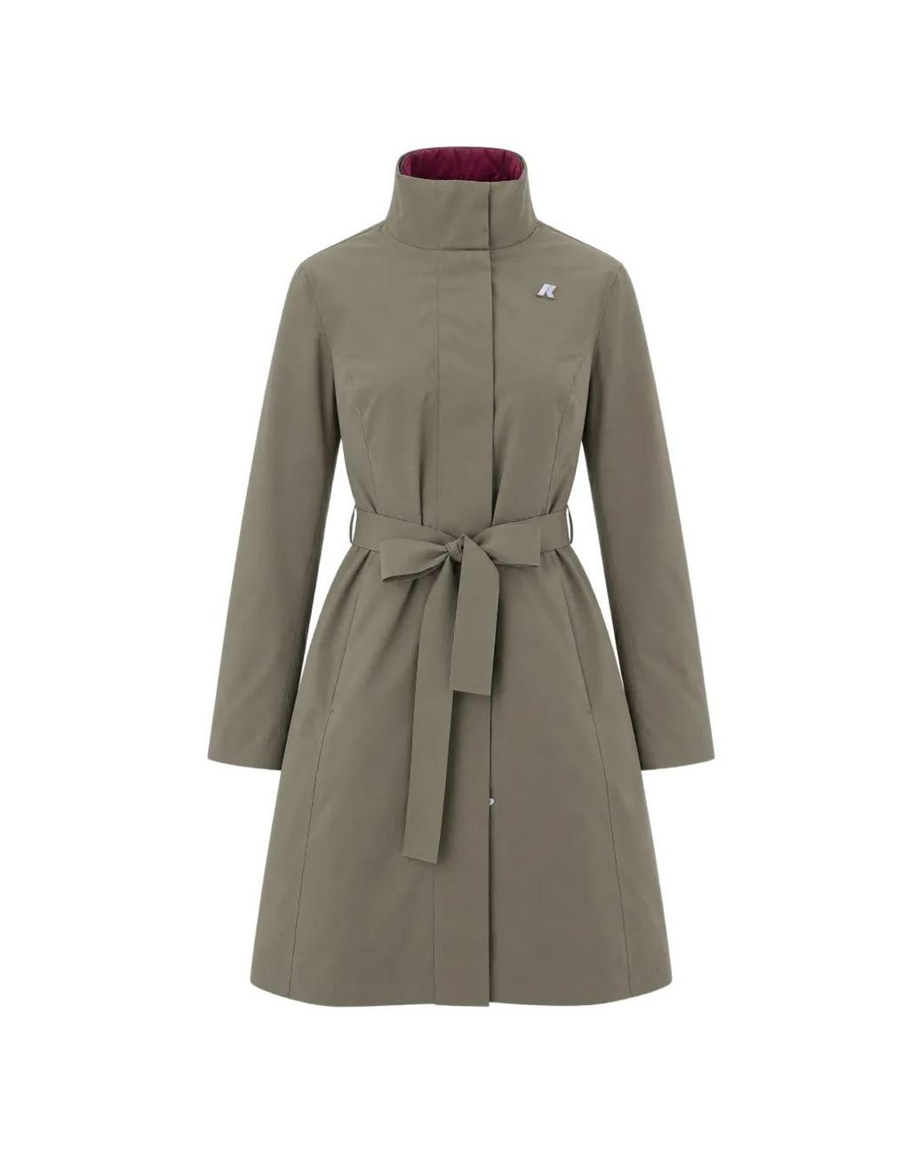 K-Way Gray Reversible Belted Trench Coat