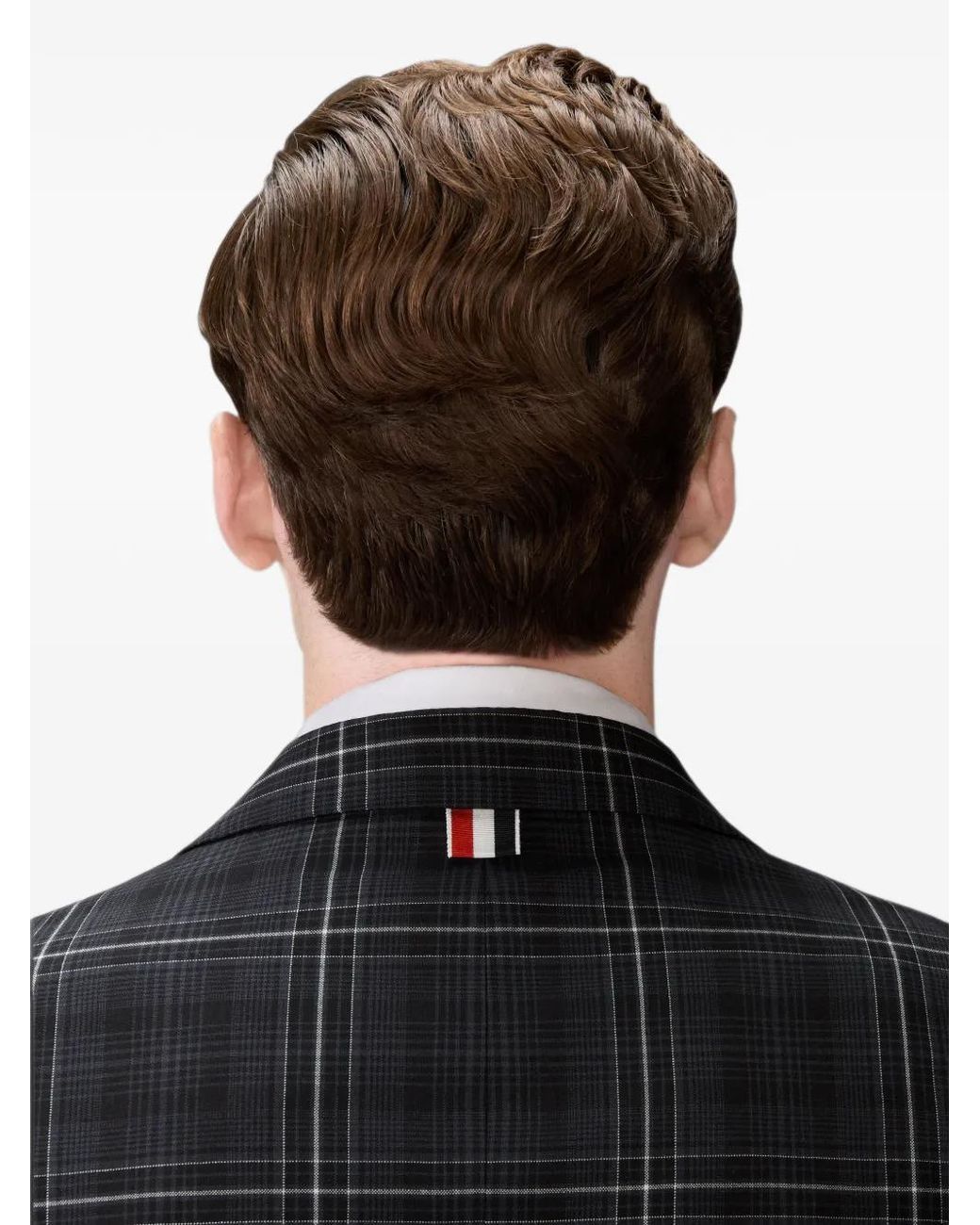 Thom Browne Black Windowpane Plaid Cool Wool Unconstructed Sportcoat for men