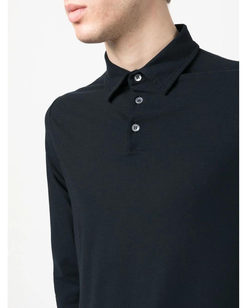 Zanone Blue Ice Cotton Polo Shirt for men
