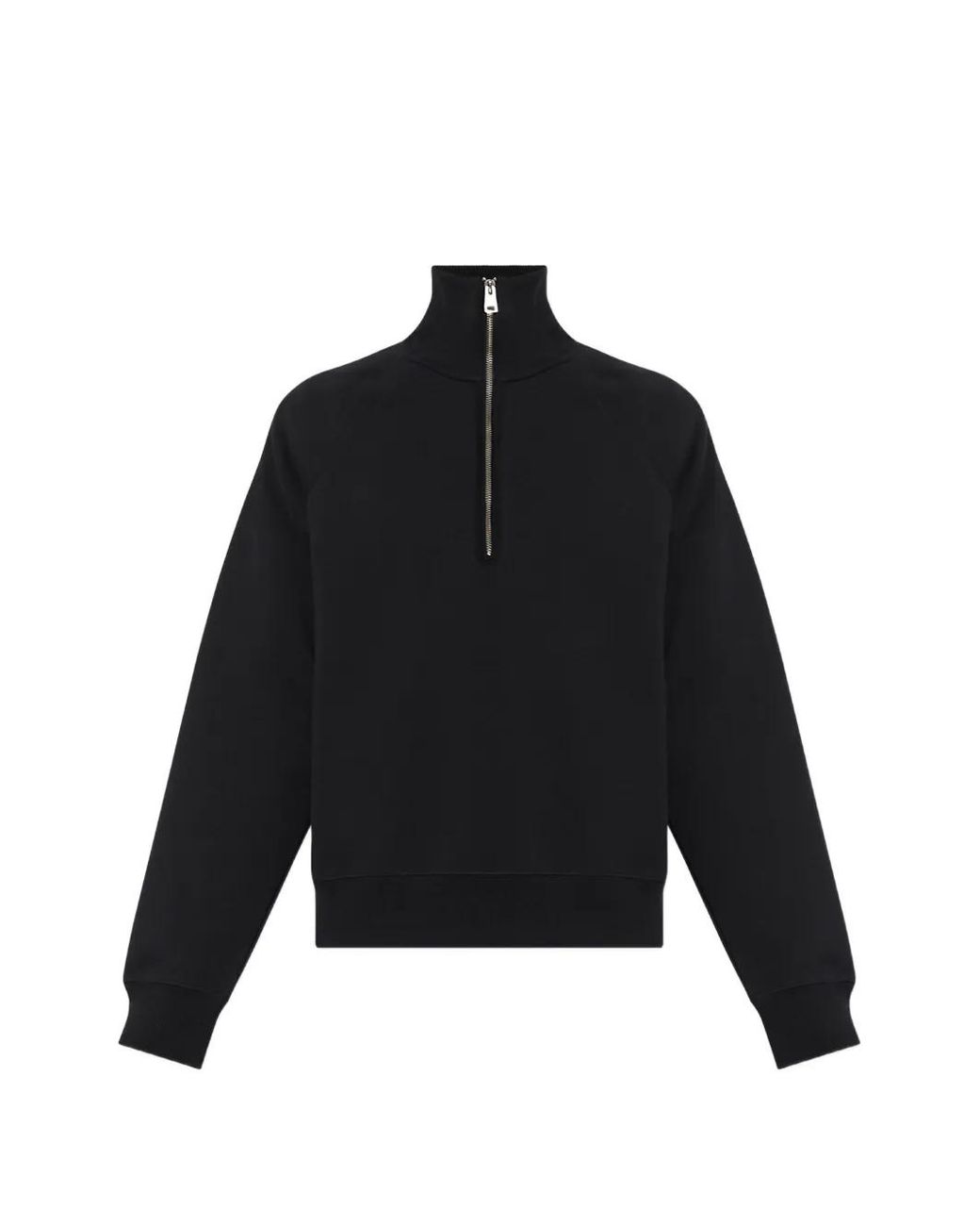 AMI Black Ami De Coeur Quarter-Zip Sweatshirt for men