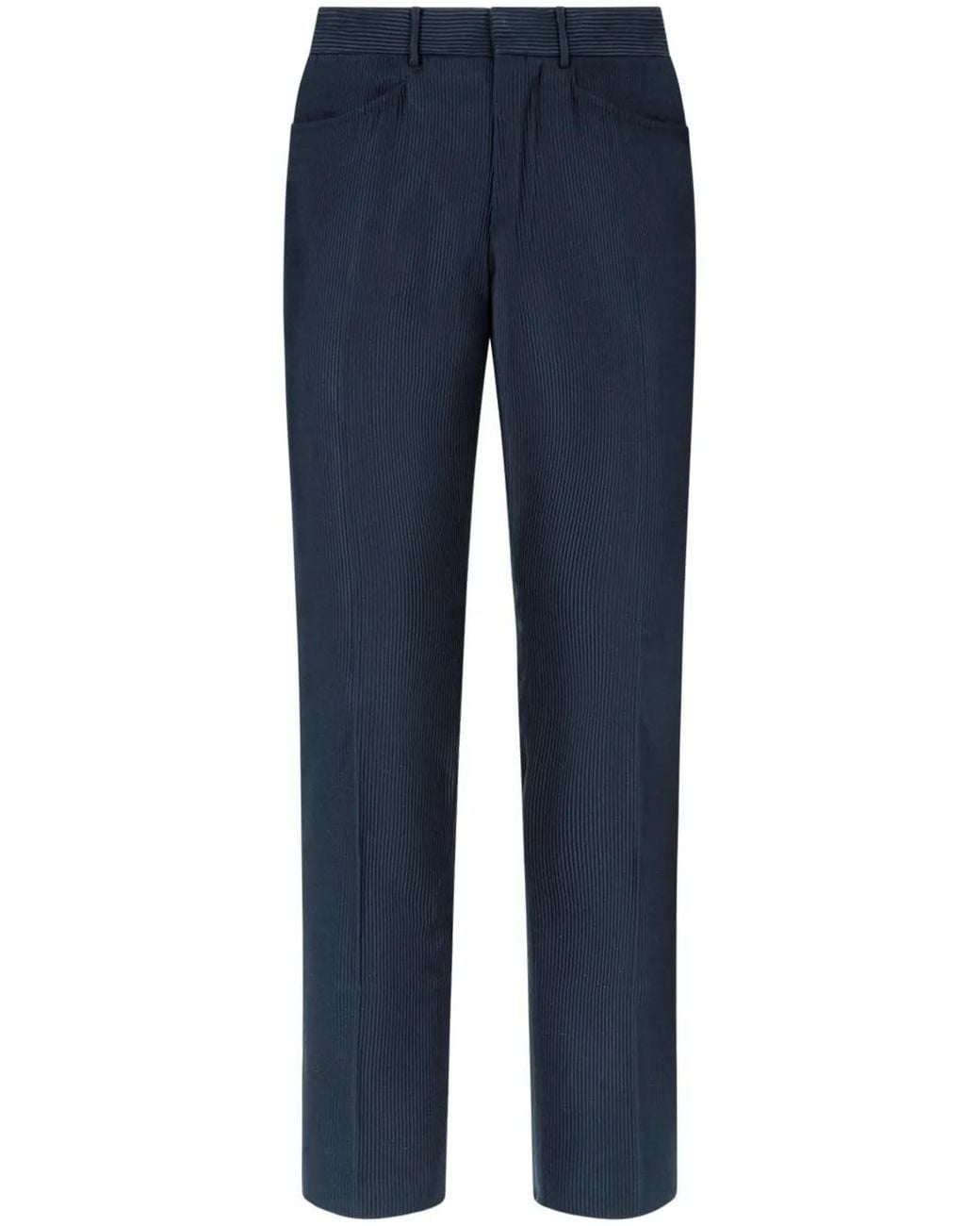 Tom Ford Blue Tailored Cotton Trousers for men