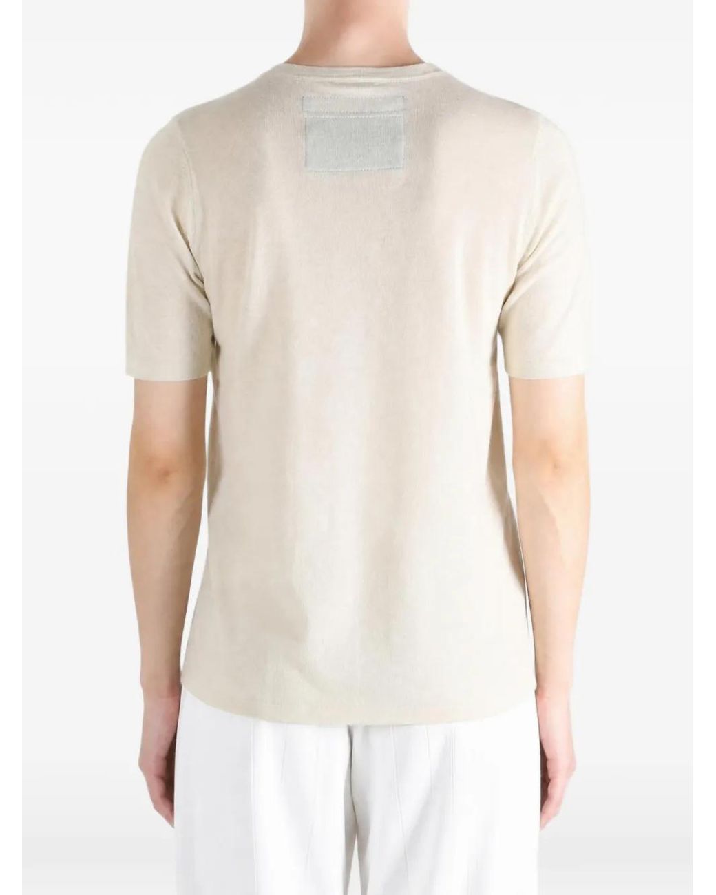 Frenckenberger White Fine-Knit T-Shirt