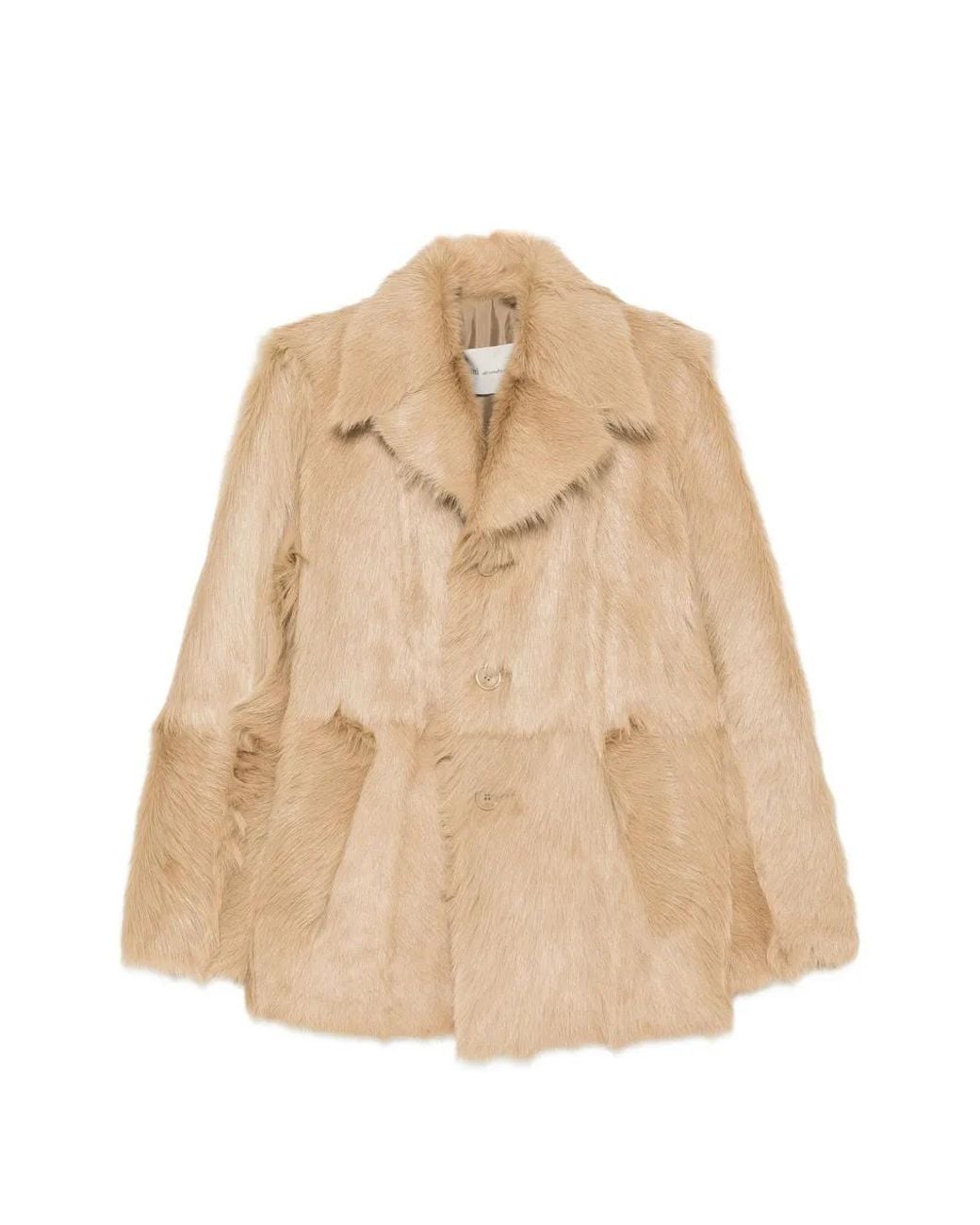 AMI Natural Notch-Lapel Coat
