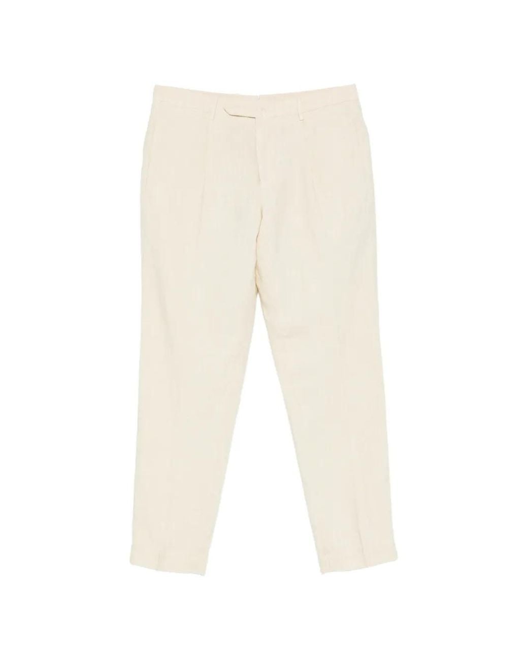 Dell'Oglio White Pleated Trousers for men