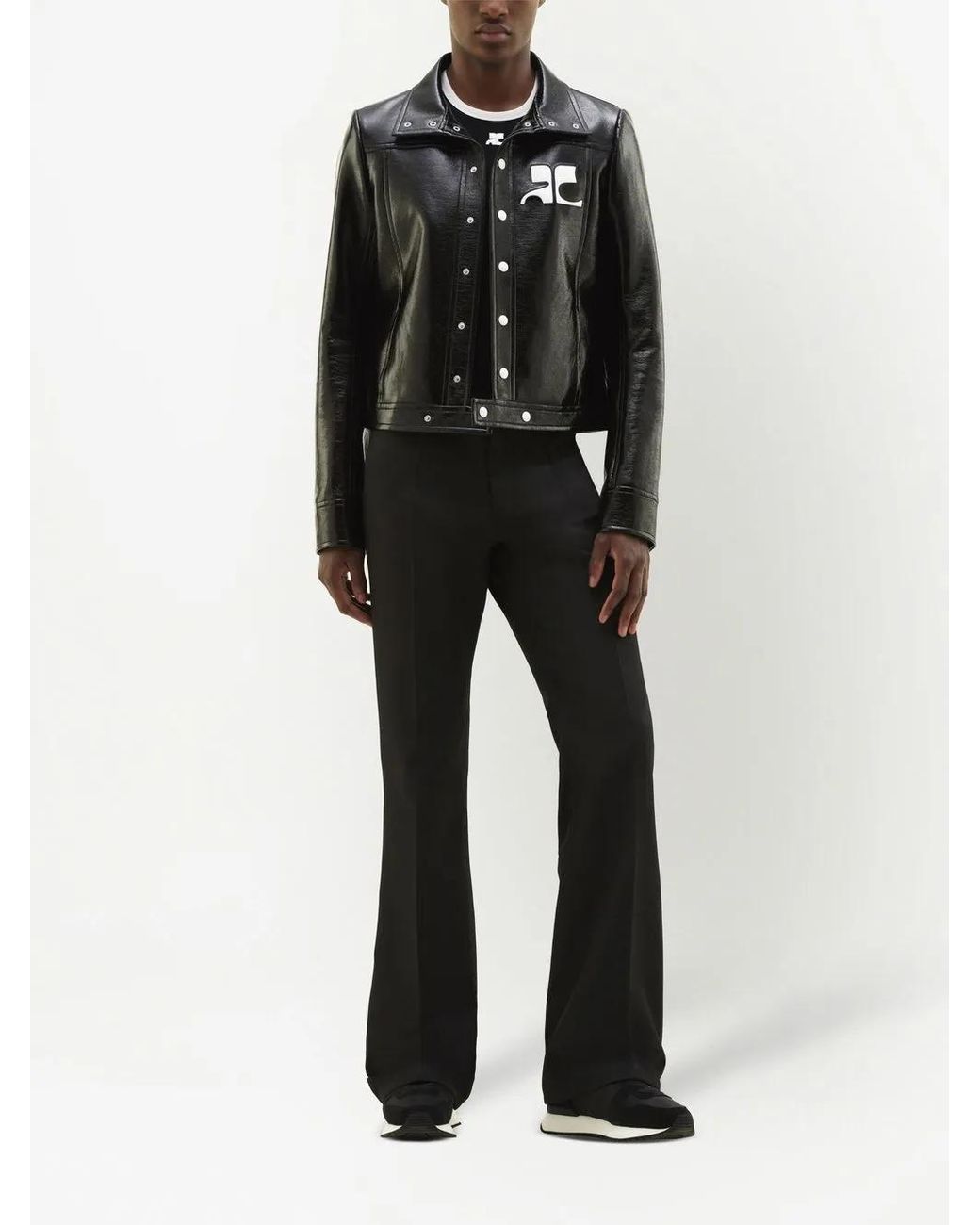 Courreges Black Reedition Vinyl Jacket
