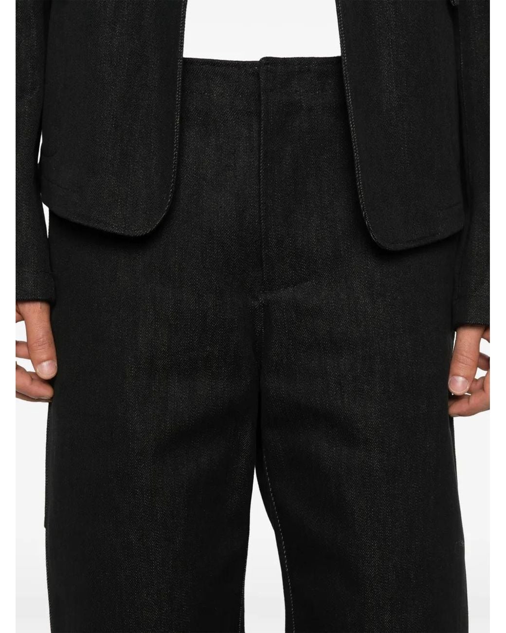 Rier Black Utility Gabardine Shorts for men