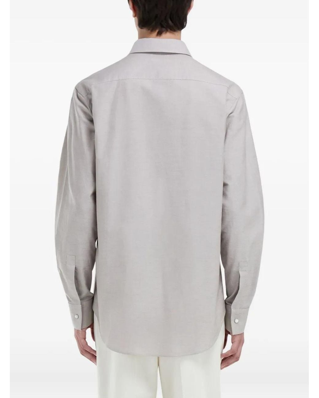 Ferragamo Gray Snap-Button Shirt for men