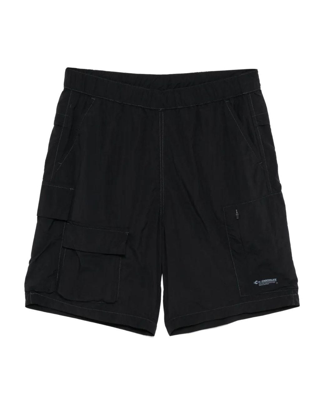 Chocoolate Black Logo-Printed Cargo Shorts for men