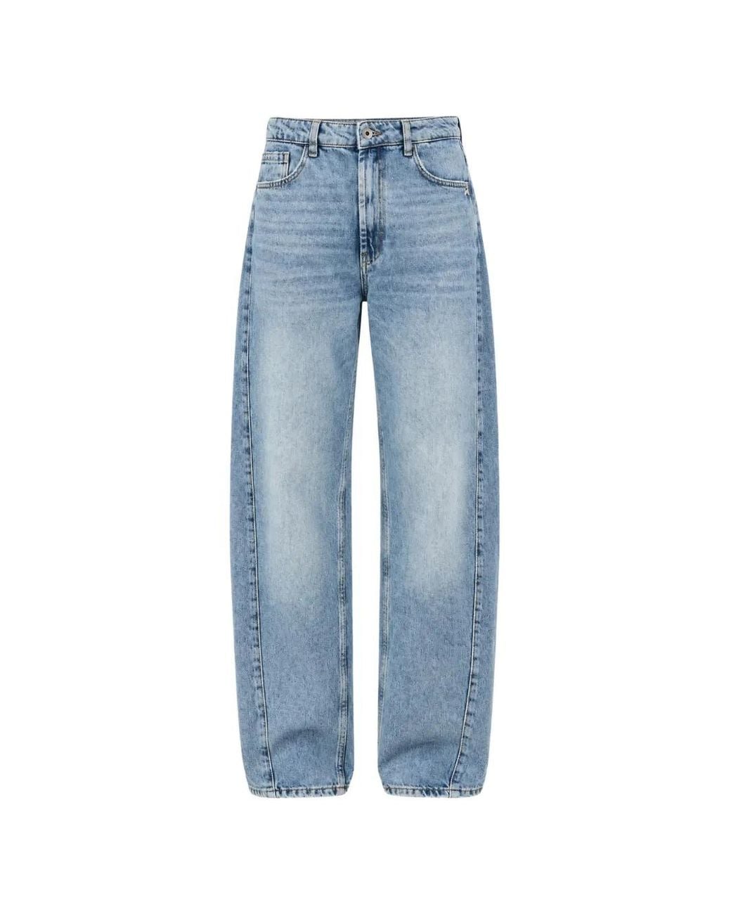 Patrizia Pepe Blue Logo-Patch Tapered Jeans