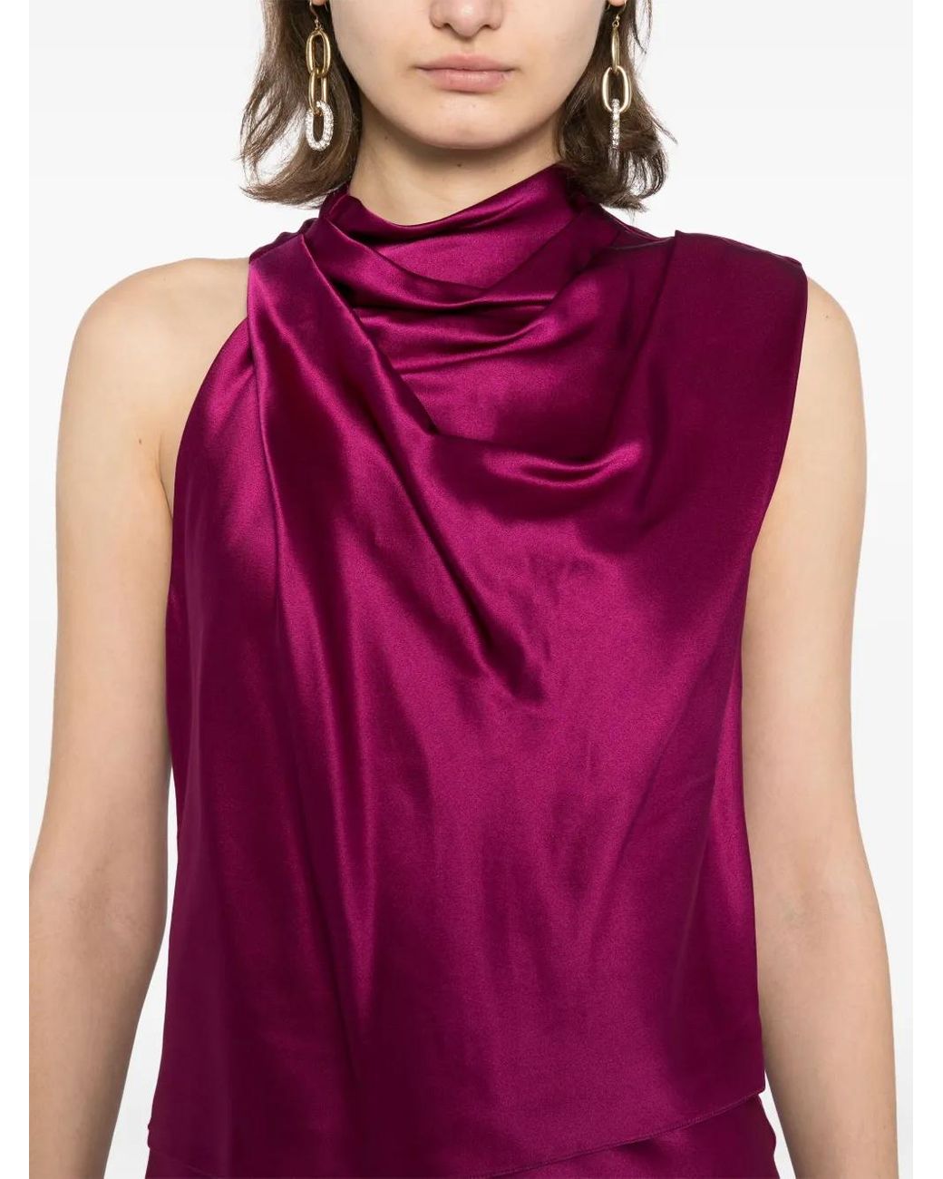 Michelle Mason Purple Open Back Top