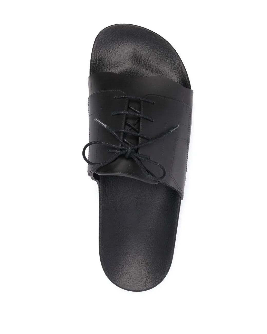 Maison Margiela Black Lace-Up Pool Slides for men