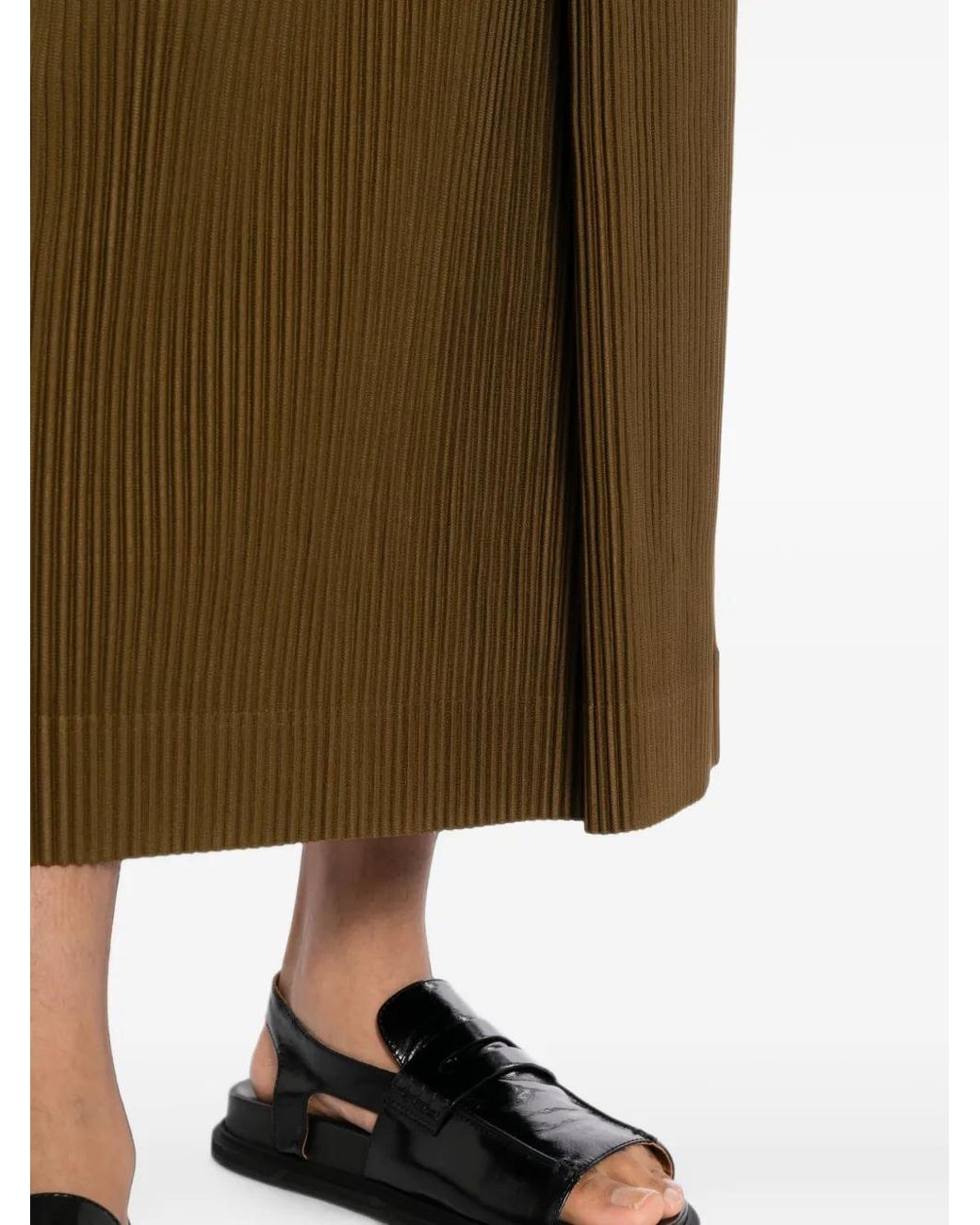 Homme Plissé Issey Miyake Green Plissé-Effect Skirt
