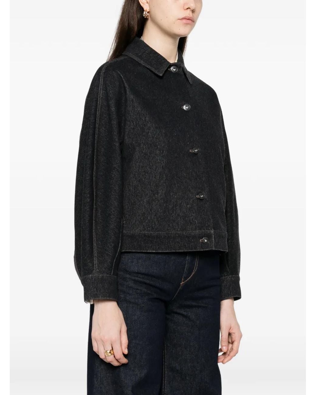 Max Mara Black Long Sleeves Cropped Jacket