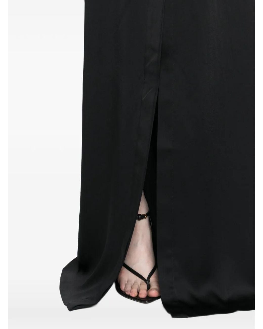 Tom Ford Black Robe Longue À Dos-Nu Ceinturée