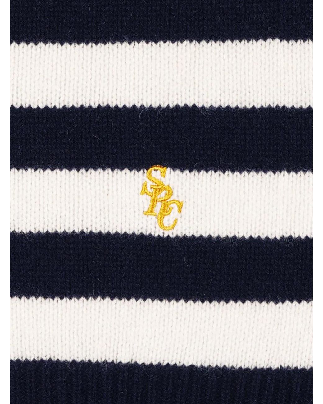 Sporty & Rich Blue Striped Wool Jumper