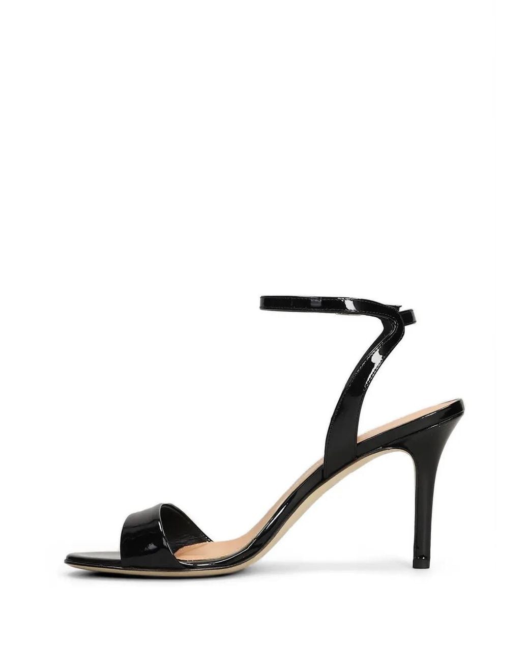 The Seller Black Patent-Finish Ankle-Strap Sandals