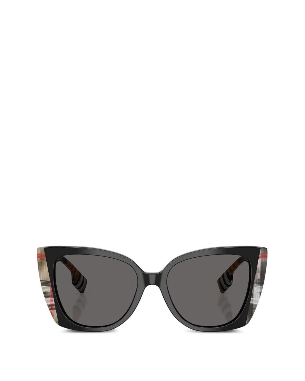 Burberry Gray Meryl Checked Cat-Eye Sunglasses