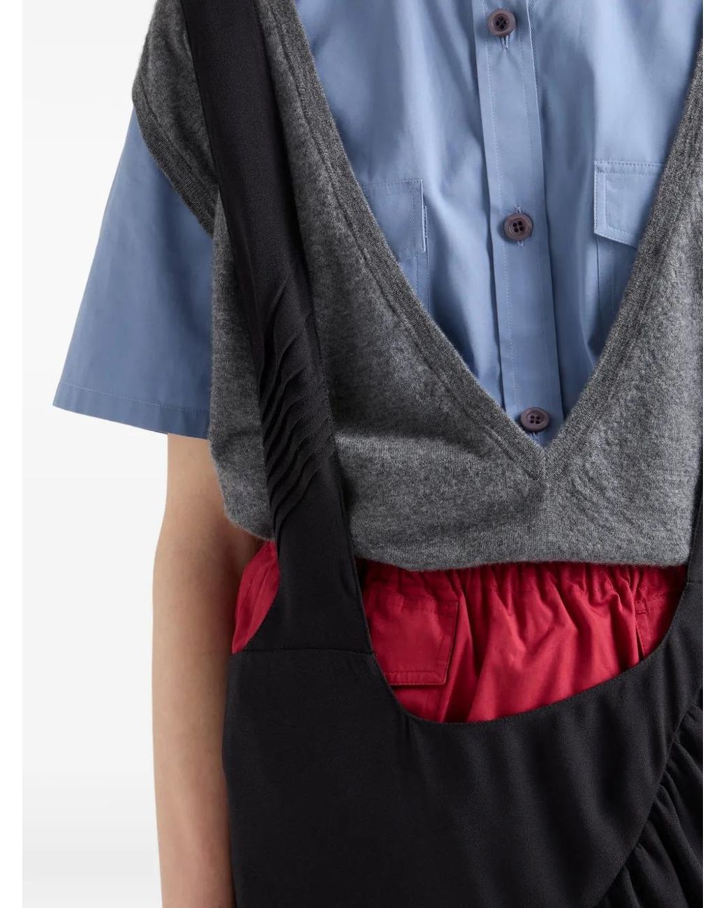 Prada Gray Cashmere V-Neck Vest
