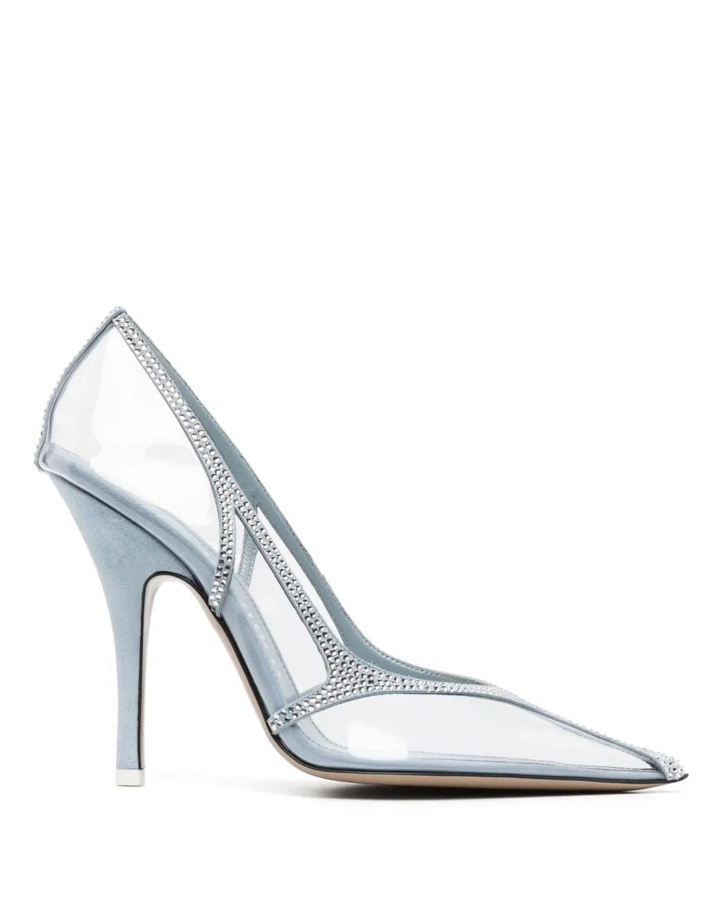 The Attico White Venus 105Mm Transparent Crystal Pumps