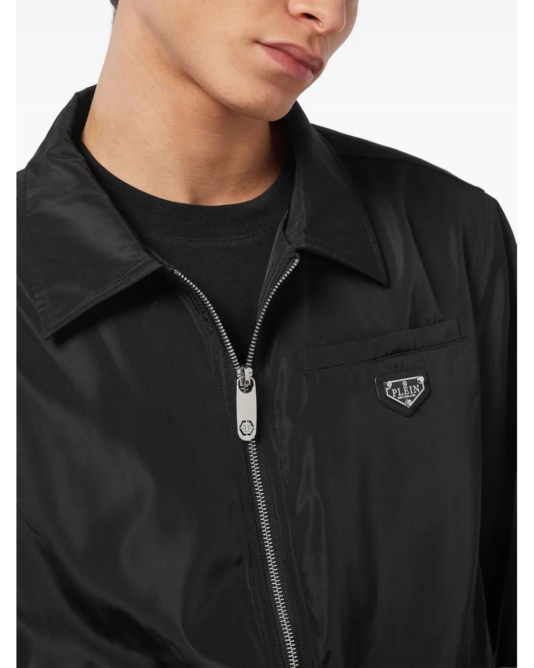 Philipp Plein Black Zip-Up Jacket for men