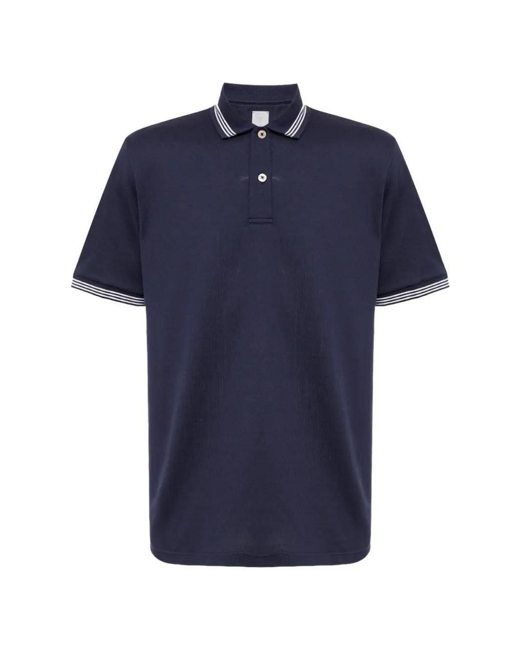 Eleventy Blue Short-Sleeve Polo Shirt for men