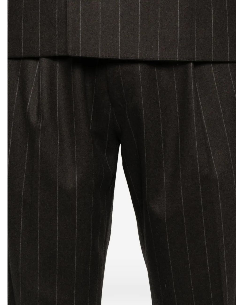 Kaptain Sunshine Gray 2Pleats Pinstripe-Cuffed Trousers for men