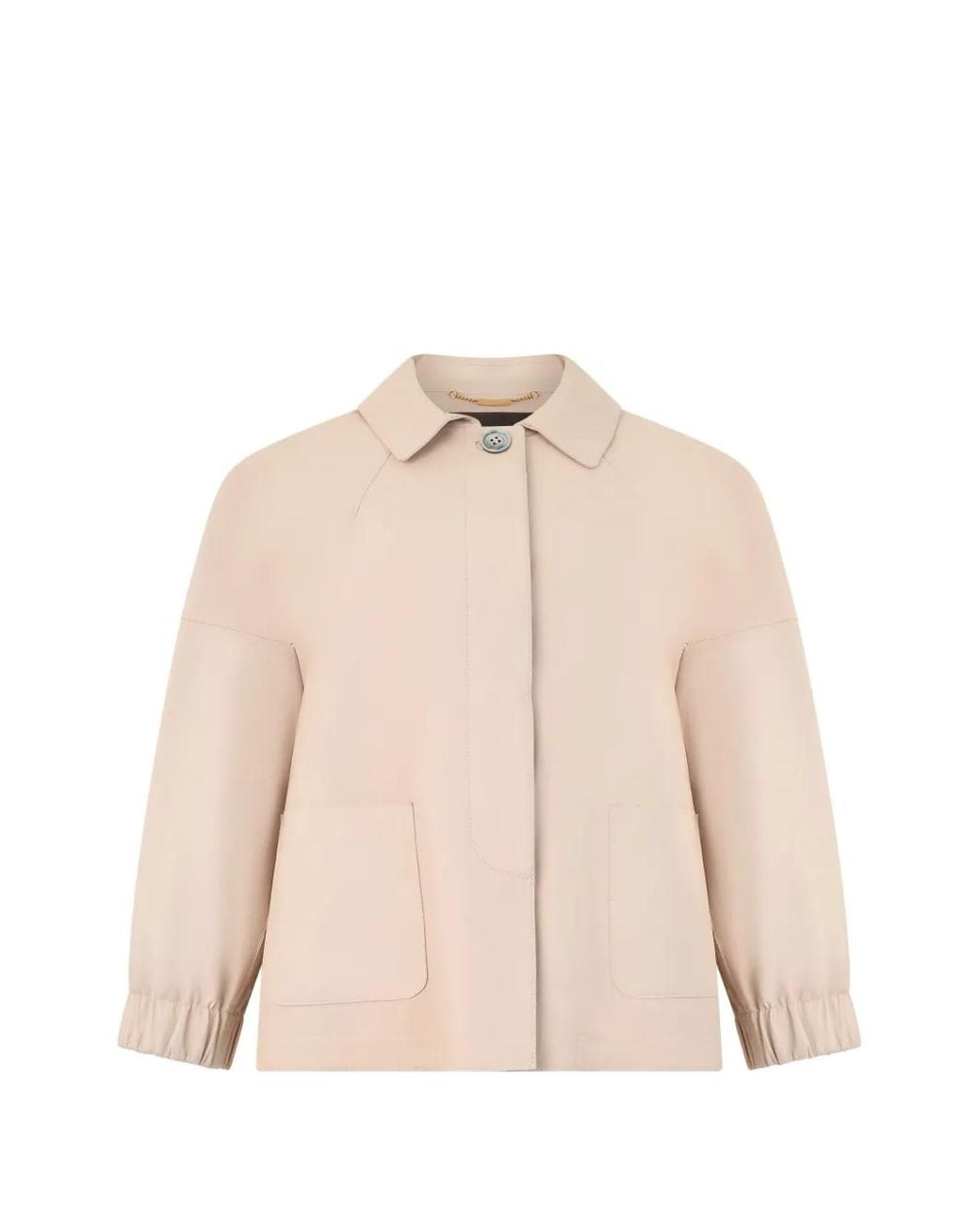 Moorer Natural Box-Pleat Cropped Jacket