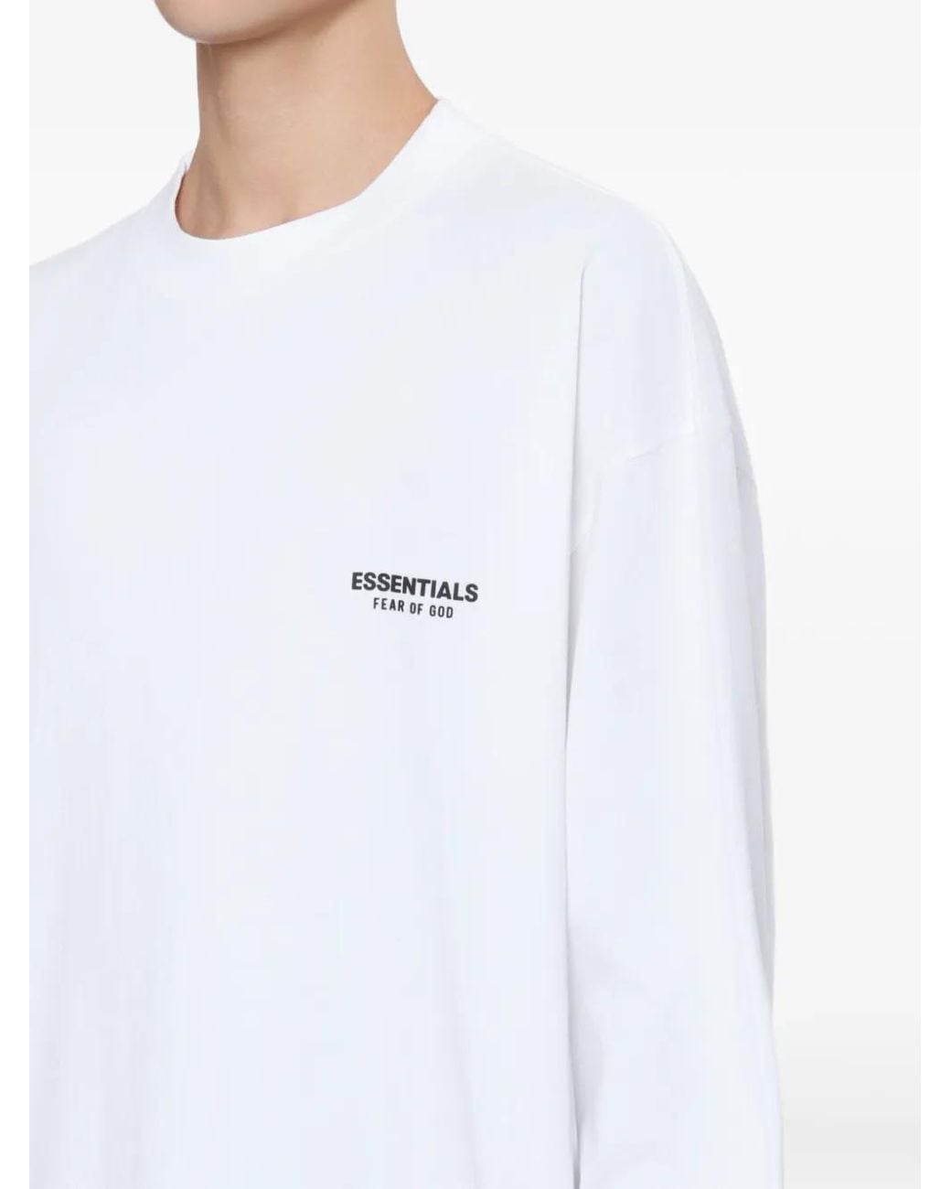 Fear Of God White Logo-Print Long-Sleeved T-Shirt for men