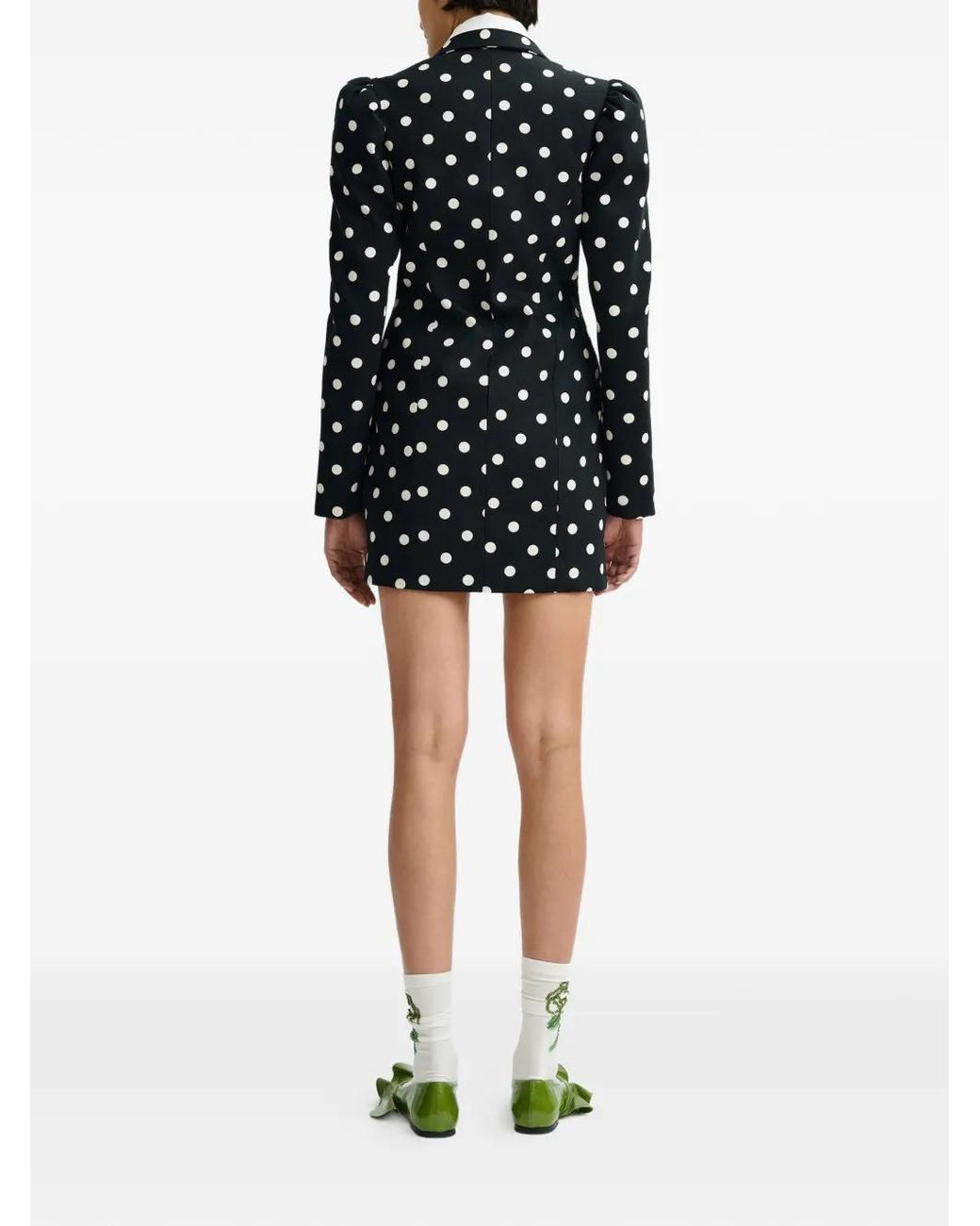 Essentiel Antwerp Black Polka-Dot Belted Mini Dress