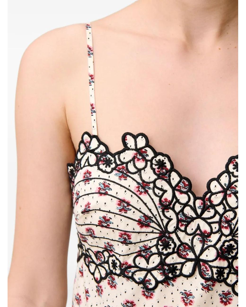 Claudie Pierlot White Embroidered Printed Cotton Dress