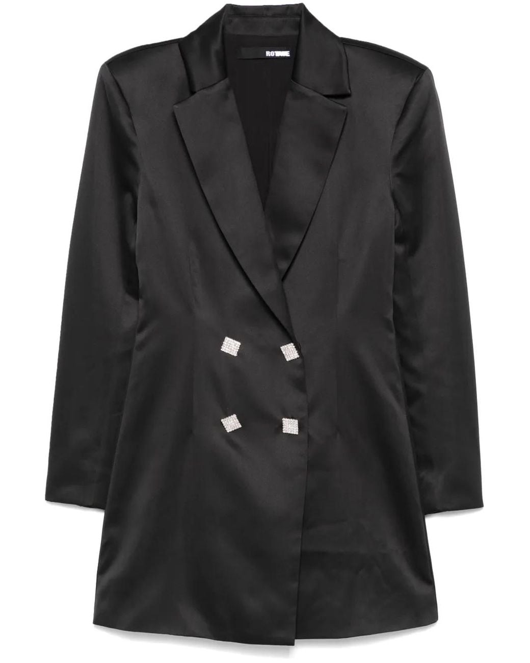 ROTATE BIRGER CHRISTENSEN Black Satin Mini Dress