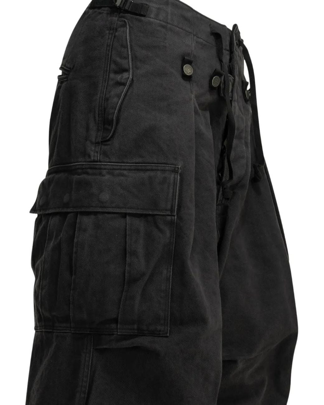 Kapital Black Button-Detail Cargo Pants for men