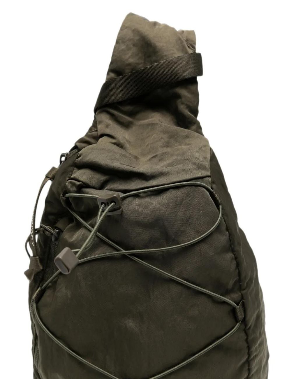 C P Company White Nylon B Lens Crossbody Rucksack Backpack for men