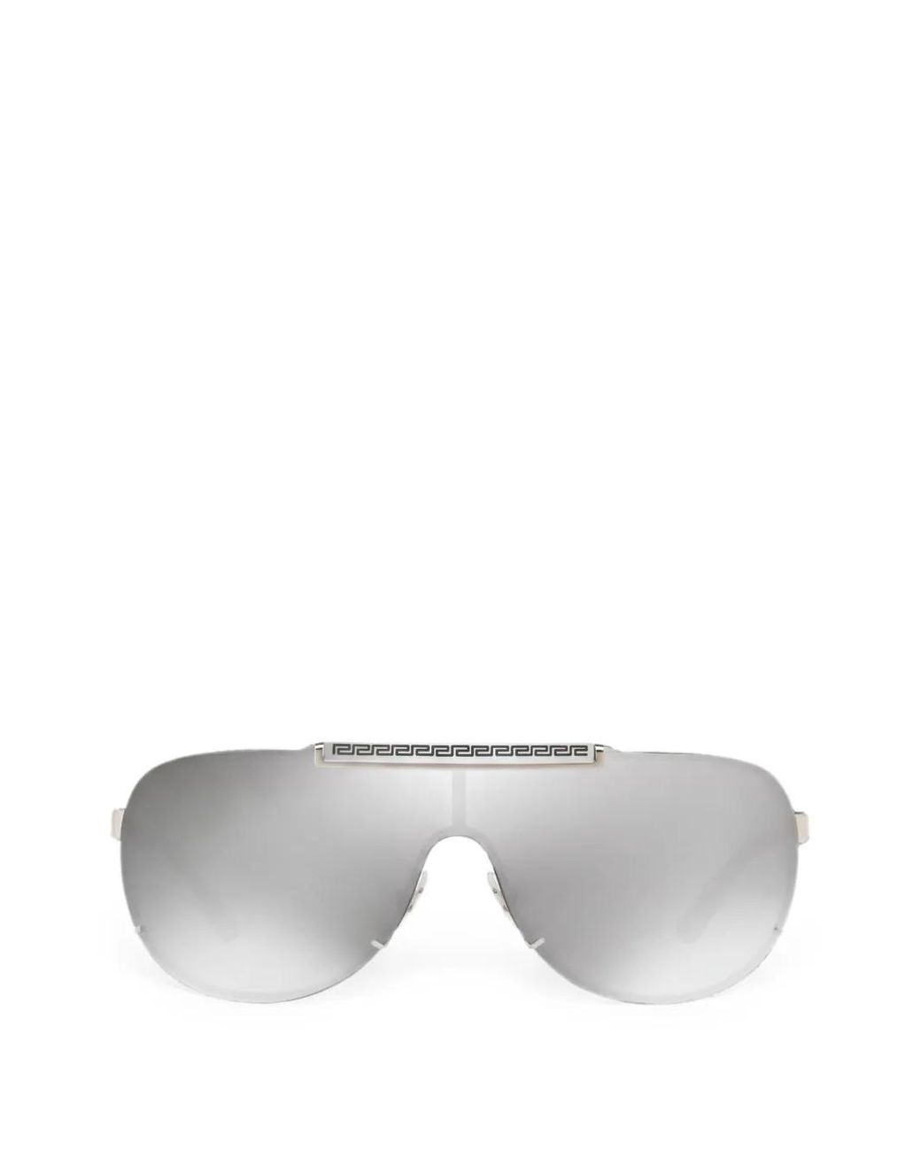 Versace Gray Pilot-Frame Semi-Rimless Sunglasses for men