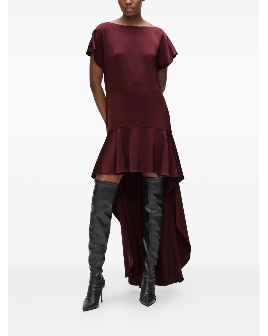 Karl Lagerfeld Flared High-Low Dress