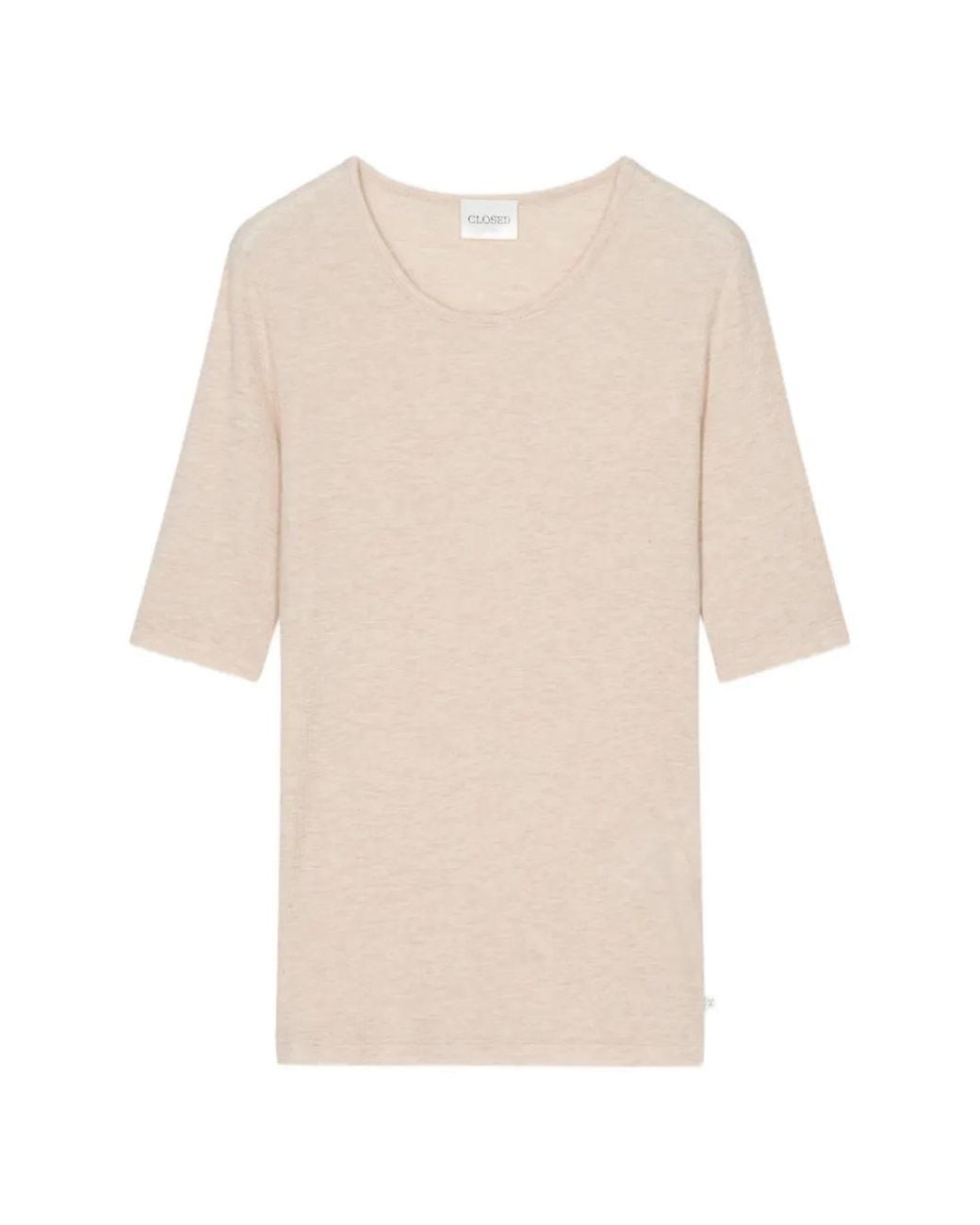 Camiseta De Canalé Con Coderas Closed de color White
