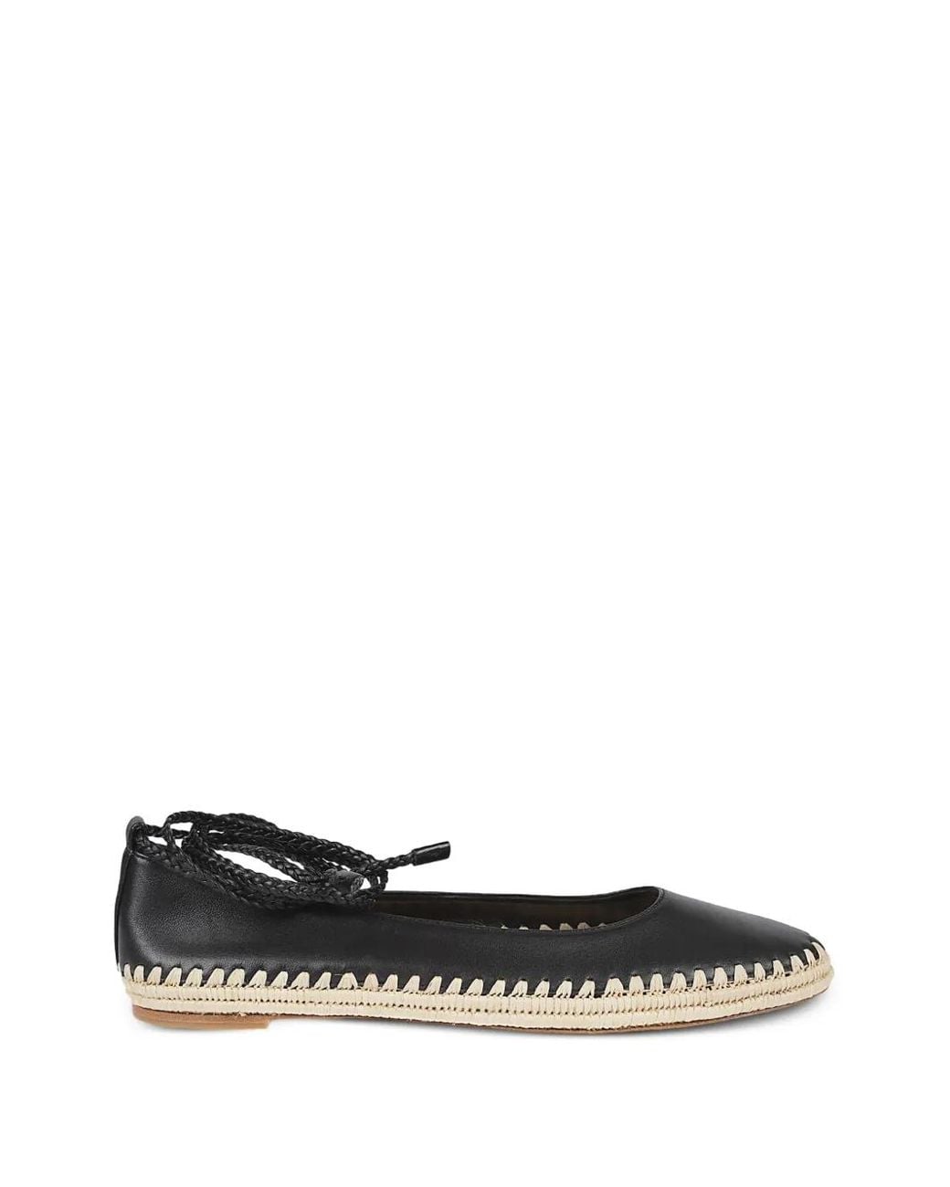 Max Mara White Ballerines En Cuir Nappa