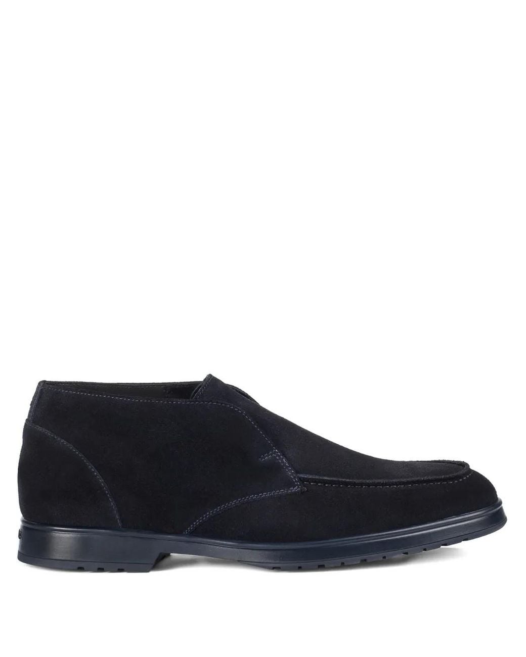 Doucal's Blue Suede Slip-On Boots for men