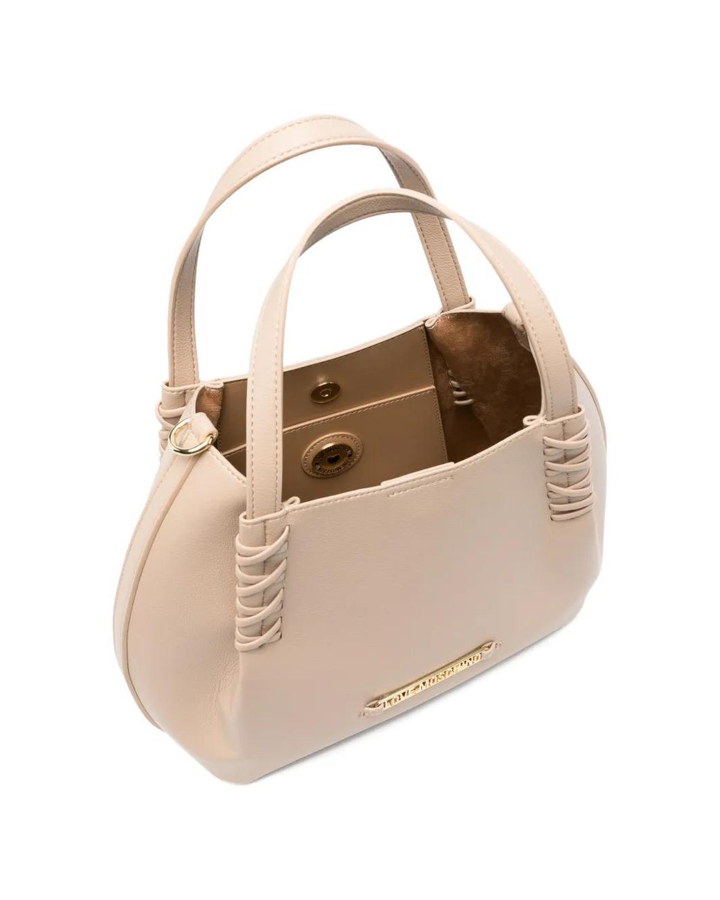 Love Moschino Natural Logo-Detail Tote Bag