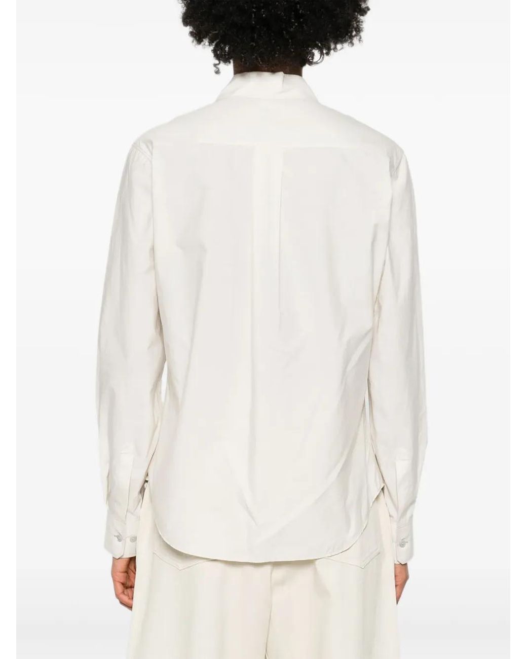 Lemaire White Button-Down Long-Sleeve Shirt