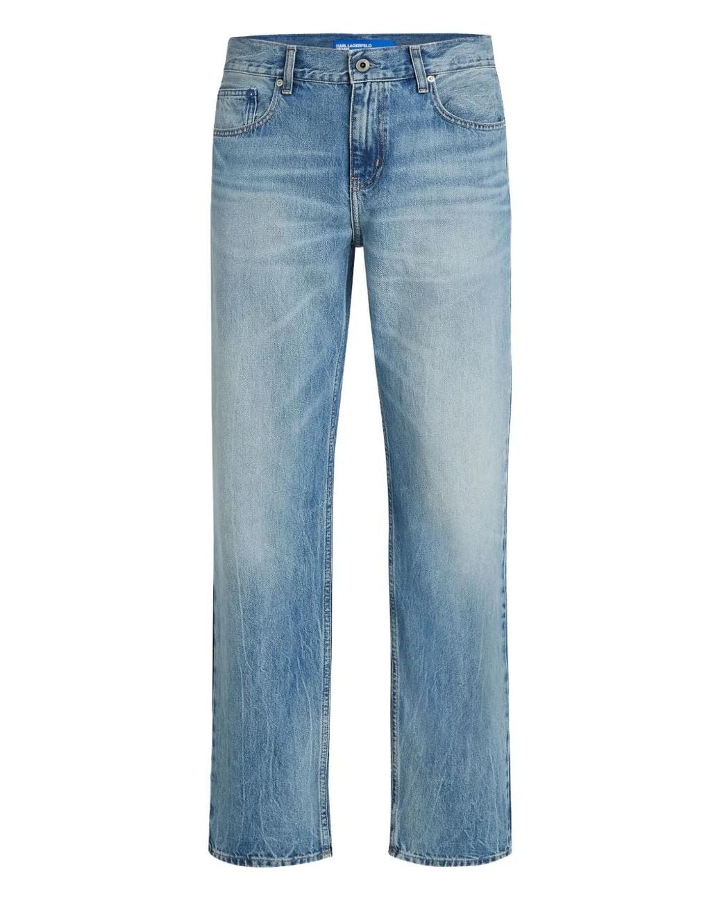 Karl Lagerfeld Blue Logo-Patch Jeans for men