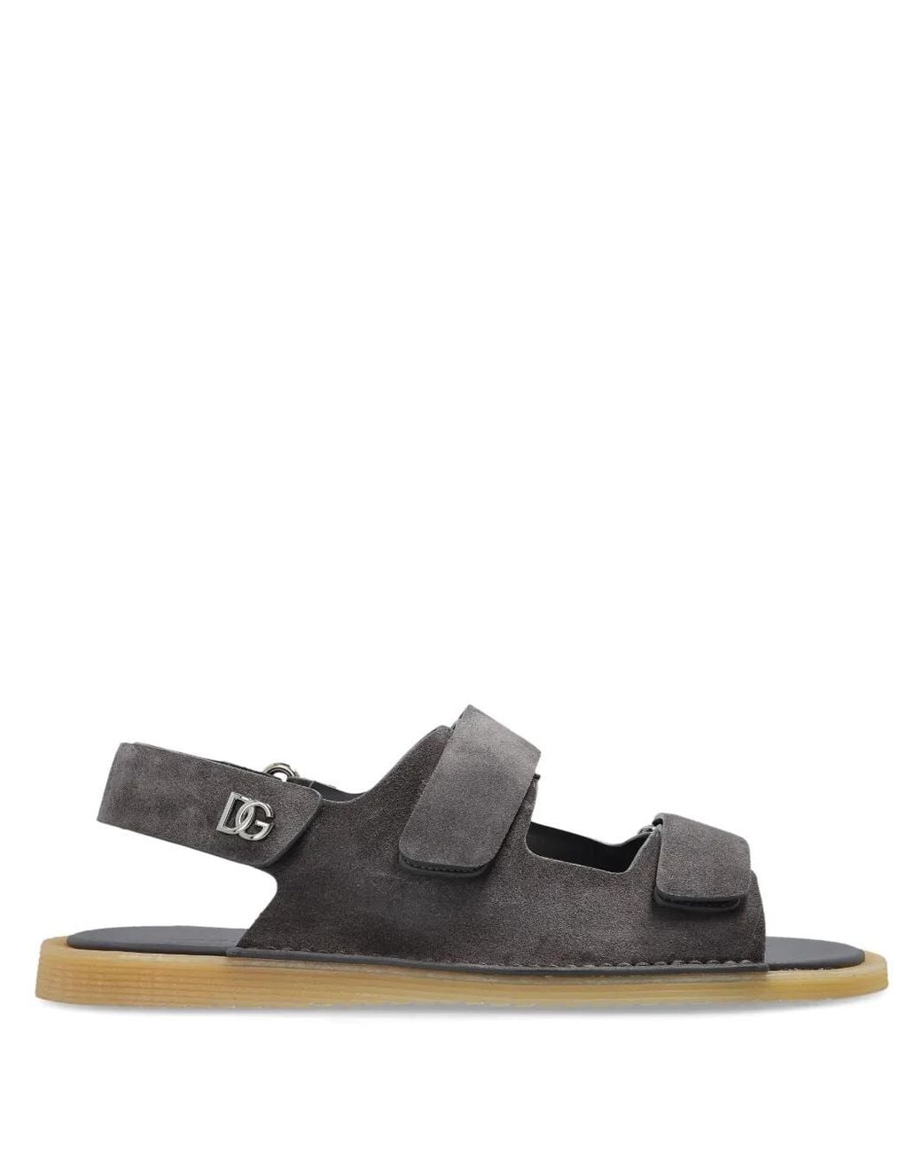 Dolce & Gabbana White Touch-Strap Leather Sandals for men