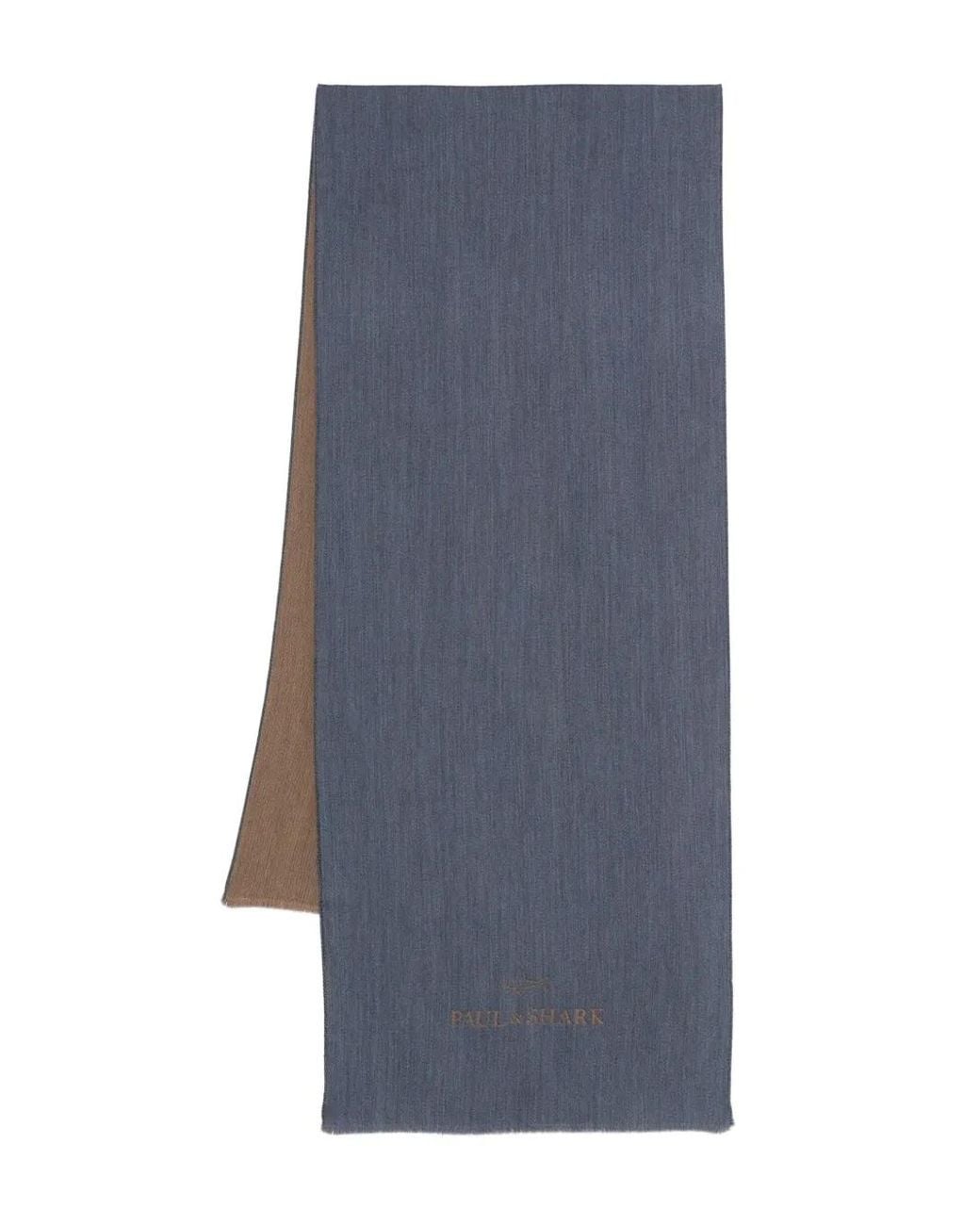 Paul & Shark Gray Two-Tone Wool Scarf for men