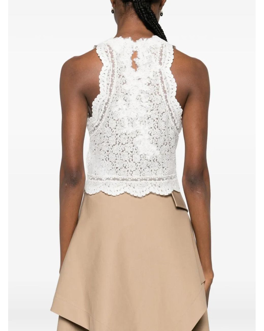 Ermanno Scervino White All-Over-Embroidered Top