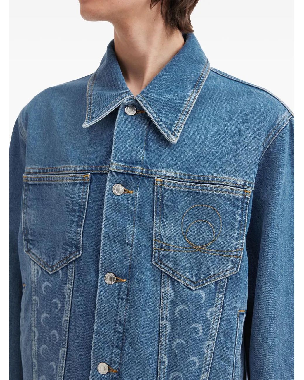 MARINE SERRE Blue Moon-Print Pocket Jacket for men