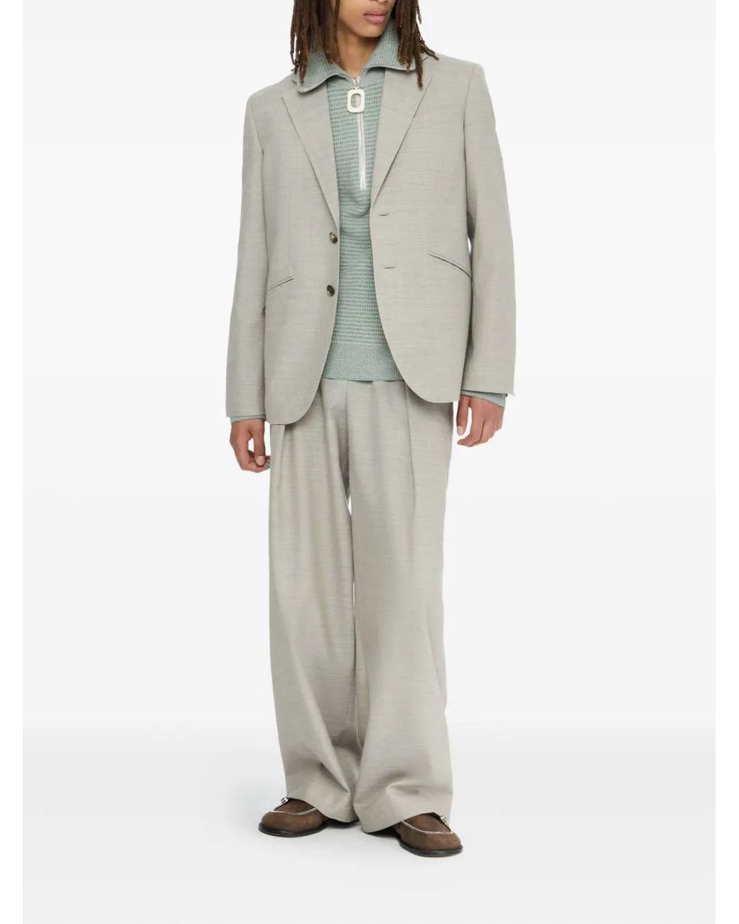 J.W. Anderson Gray Zip-Pocket Two-Button Blazer for men