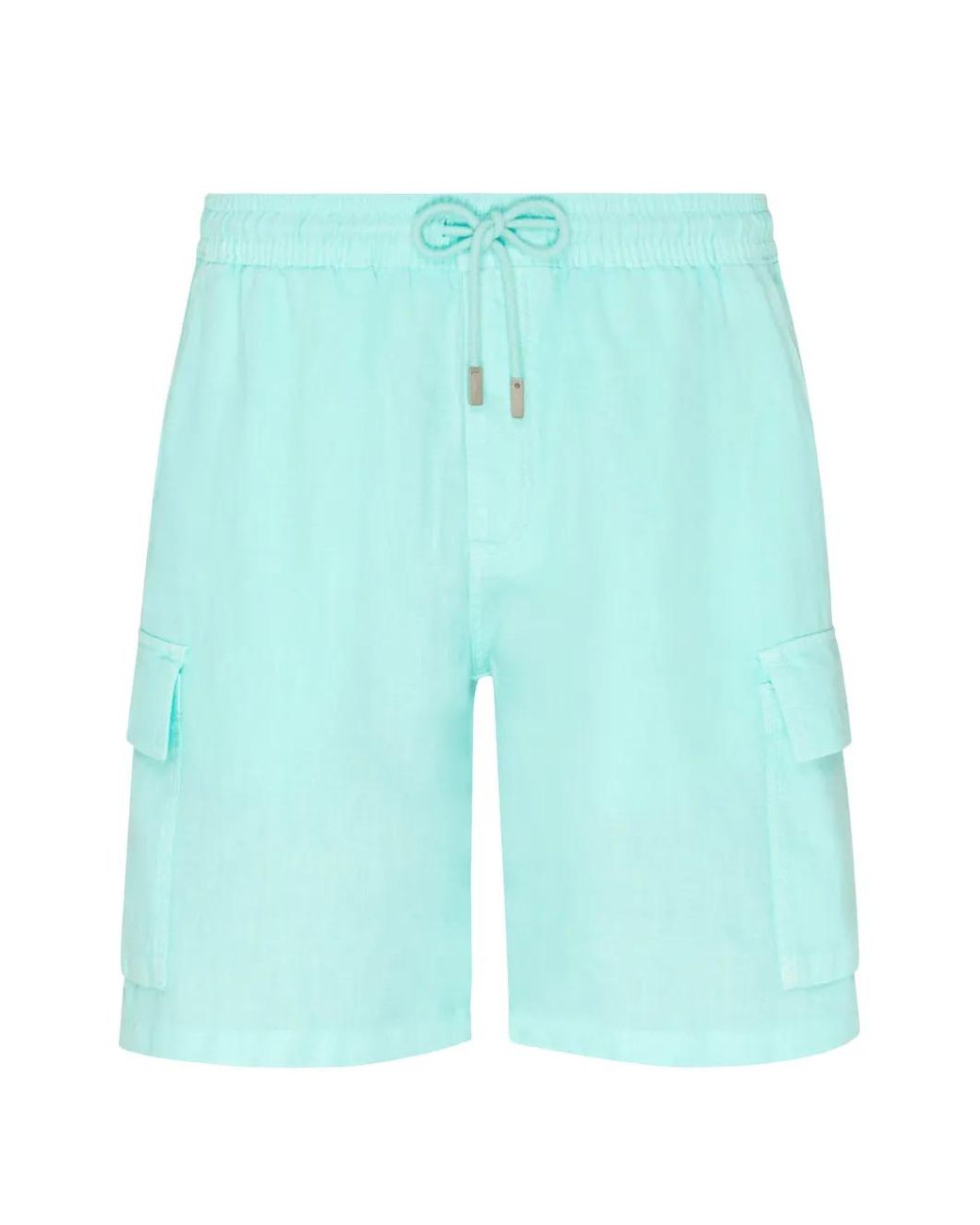 Vilebrequin Blue Cargo-Pocket Linen Bermuda Shorts for men